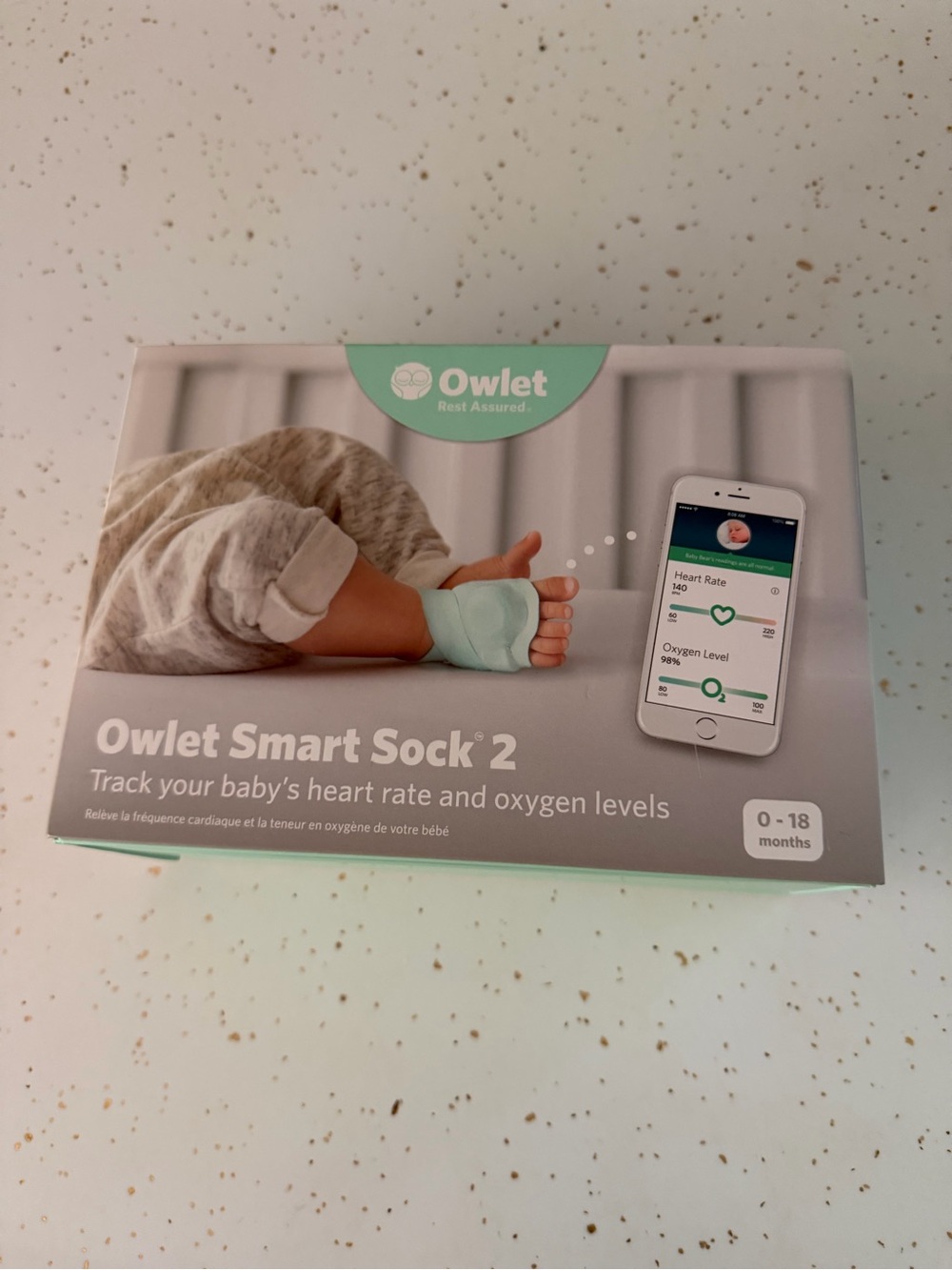 Owlet Smart Sock 2 Baby Monitor - Mint Green (0-18 Months)